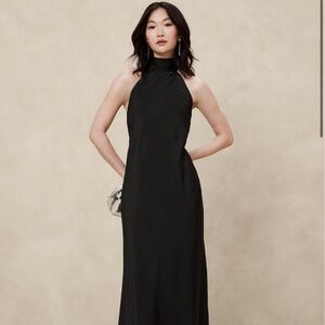 Banana Republic - Silky Open Back Maxi Dress (Black)